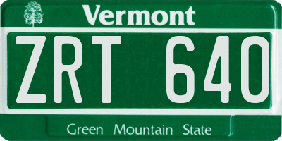 VT license plate ZRT640