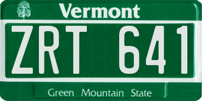 VT license plate ZRT641