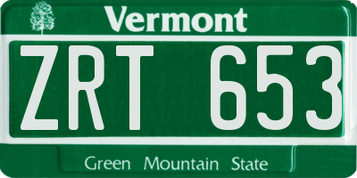 VT license plate ZRT653