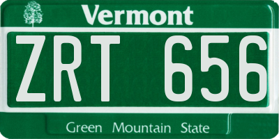 VT license plate ZRT656