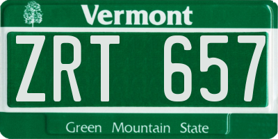 VT license plate ZRT657