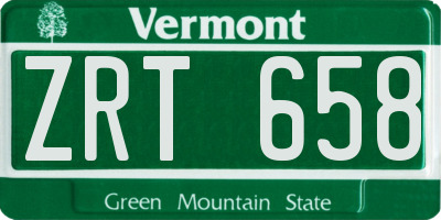 VT license plate ZRT658
