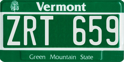 VT license plate ZRT659