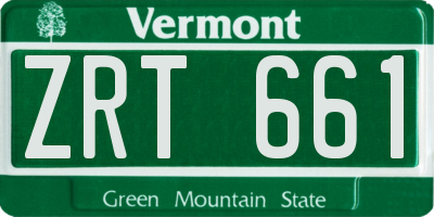 VT license plate ZRT661