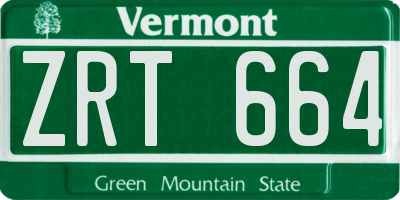 VT license plate ZRT664