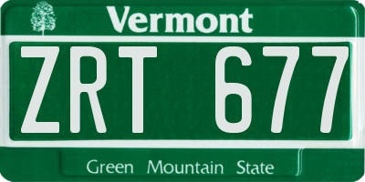 VT license plate ZRT677