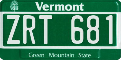 VT license plate ZRT681