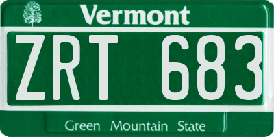 VT license plate ZRT683