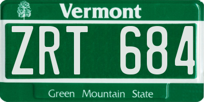 VT license plate ZRT684