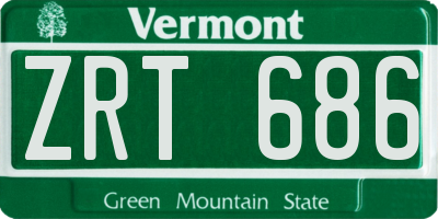 VT license plate ZRT686