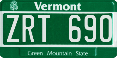 VT license plate ZRT690