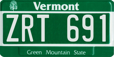 VT license plate ZRT691