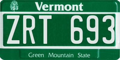 VT license plate ZRT693