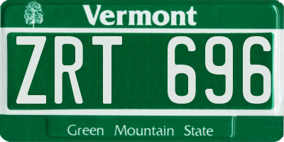 VT license plate ZRT696