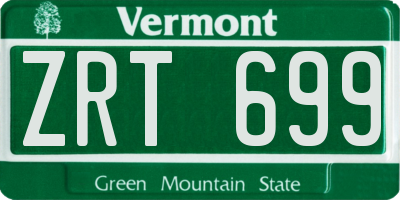 VT license plate ZRT699