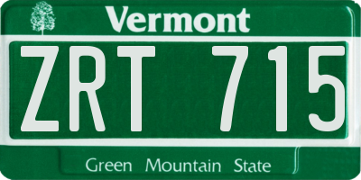 VT license plate ZRT715
