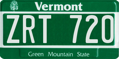 VT license plate ZRT720