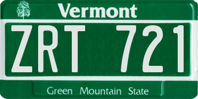 VT license plate ZRT721