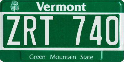 VT license plate ZRT740