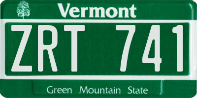 VT license plate ZRT741