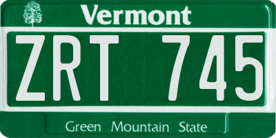 VT license plate ZRT745