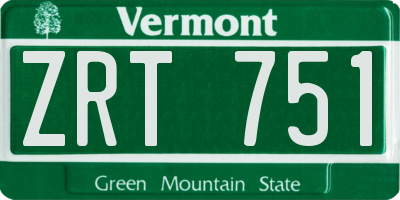 VT license plate ZRT751