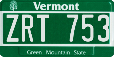 VT license plate ZRT753