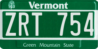 VT license plate ZRT754
