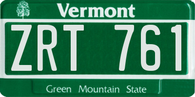VT license plate ZRT761