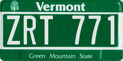 VT license plate ZRT771
