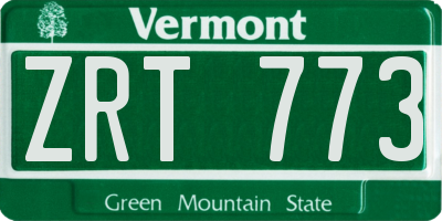 VT license plate ZRT773