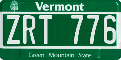 VT license plate ZRT776