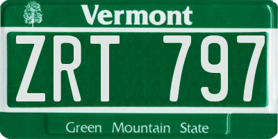 VT license plate ZRT797