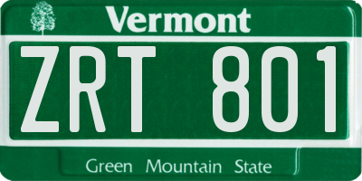 VT license plate ZRT801