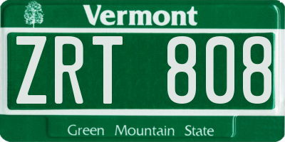 VT license plate ZRT808