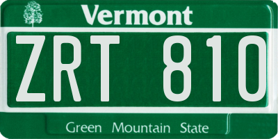 VT license plate ZRT810