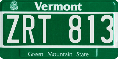 VT license plate ZRT813