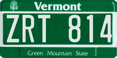 VT license plate ZRT814