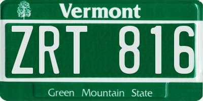 VT license plate ZRT816