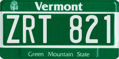 VT license plate ZRT821