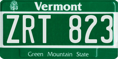 VT license plate ZRT823