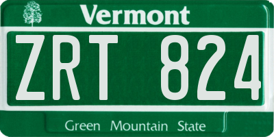VT license plate ZRT824