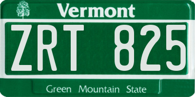 VT license plate ZRT825