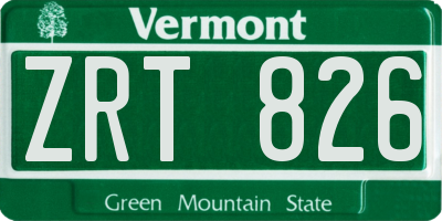 VT license plate ZRT826