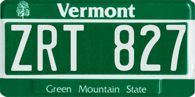 VT license plate ZRT827