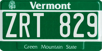 VT license plate ZRT829