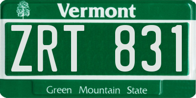 VT license plate ZRT831