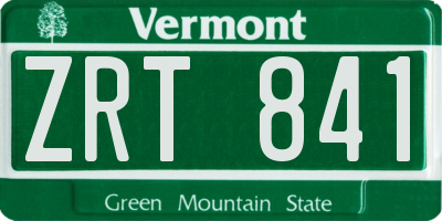 VT license plate ZRT841