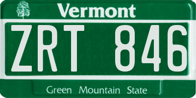 VT license plate ZRT846