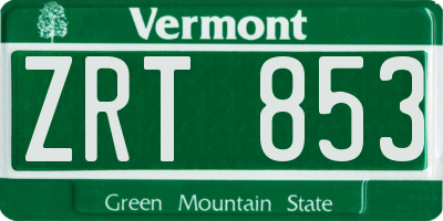 VT license plate ZRT853